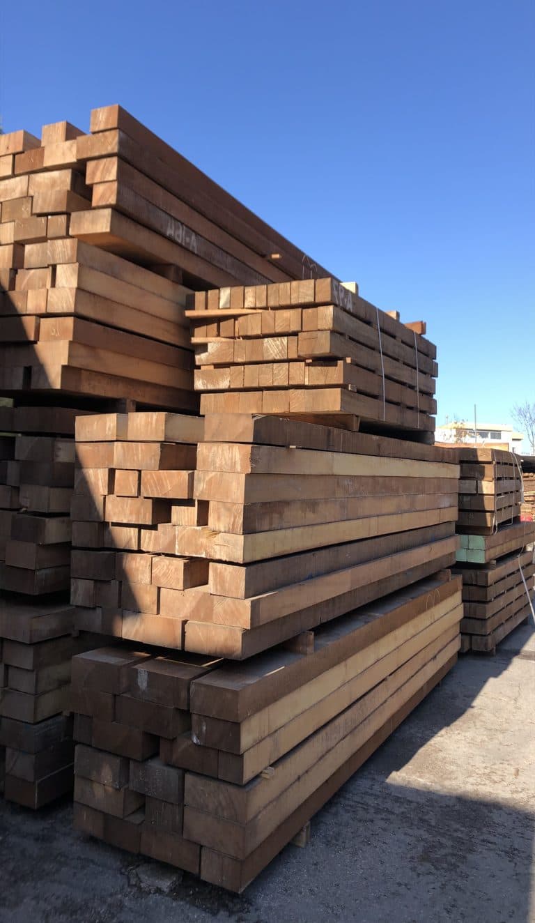 Natural sawn timber stacked at the Bahar Timber yard